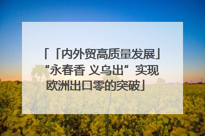 「内外贸高质量发展」“永春香 义乌出”实现欧洲出口零的突破