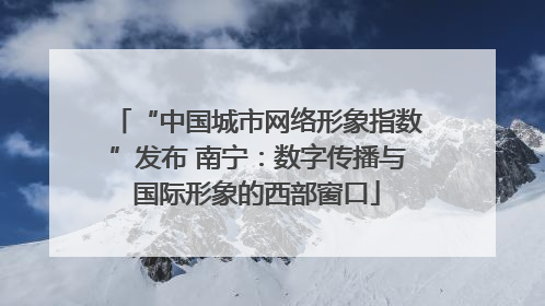 “中国城市网络形象指数”发布 南宁：数字传播与国际形象的西部窗口