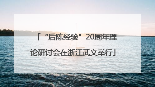 “后陈经验”20周年理论研讨会在浙江武义举行