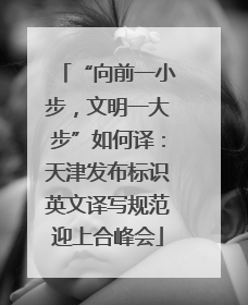 “向前一小步，文明一大步”如何译：天津发布标识英文译写规范迎上合峰会
