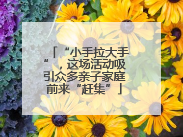 “小手拉大手”，这场活动吸引众多亲子家庭前来“赶集”