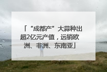 “成都产”大蒜种出超2亿元产值，远销欧洲、非洲、东南亚