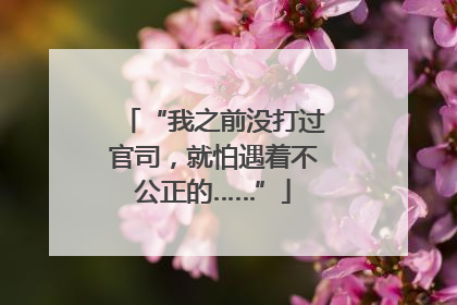 “我之前没打过官司，就怕遇着不公正的……”