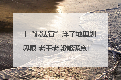 “泥法官”洋芋地里划界限 老王老郭都满意