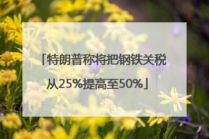 特朗普称将把钢铁关税从25%提高至50%