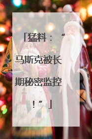 猛料：“马斯克被长期秘密监控！”
