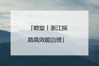 瞭望丨浙江探路高效能治理