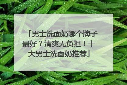 男士洗面奶哪个牌子最好？清爽无负担！十大男士洗面奶推荐