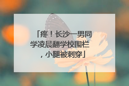 疼！长沙一男同学凌晨翻学校围栏，小腿被刺穿