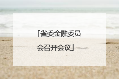 省委金融委员会召开会议