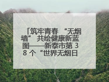 筑牢青春 “无烟墙” 共绘健康新蓝图——新泰市第 38 个“世界无烟日”系列活动