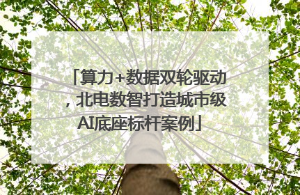 算力+数据双轮驱动，北电数智打造城市级AI底座标杆案例