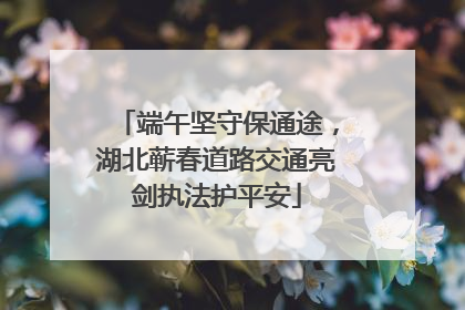 端午坚守保通途，湖北蕲春道路交通亮剑执法护平安