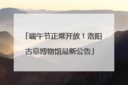 端午节正常开放！洛阳古墓博物馆最新公告