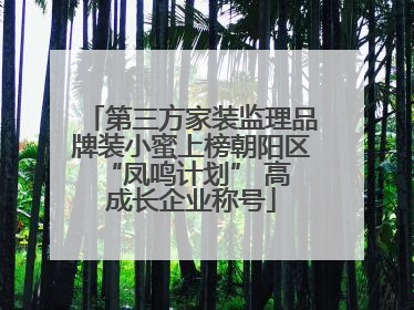 第三方家装监理品牌装小蜜上榜朝阳区 “凤鸣计划” 高成长企业称号