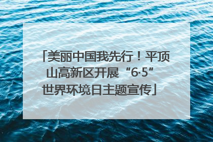 美丽中国我先行！平顶山高新区开展“6·5”世界环境日主题宣传