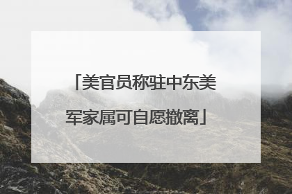 美官员称驻中东美军家属可自愿撤离