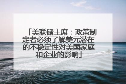 美联储主席：政策制定者必须了解美元潜在的不稳定性对美国家庭和企业的影响