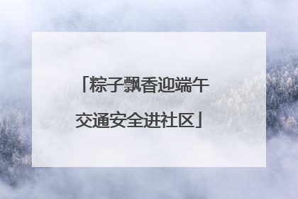 粽子飘香迎端午 交通安全进社区