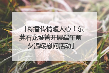 粽香传情暖人心！东莞石龙城管开展端午前夕温暖慰问活动