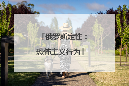 俄罗斯定性：恐怖主义行为