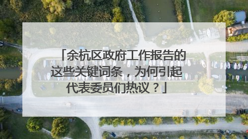 余杭区政府工作报告的这些关键词条，为何引起代表委员们热议？