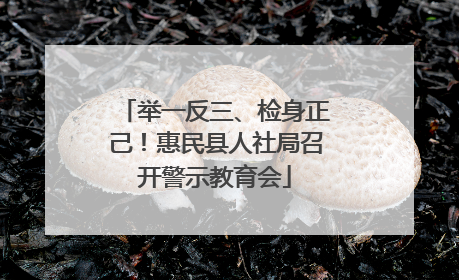 举一反三、检身正己！惠民县人社局召开警示教育会
