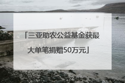 三亚助农公益基金获最大单笔捐赠50万元