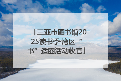三亚市图书馆2025读书季·湾区“书”适圈活动收官