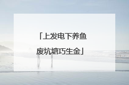 上发电下养鱼 废坑塘巧生金