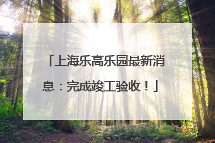 上海乐高乐园最新消息：完成竣工验收！