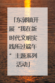 东郭镇开展“我在新时代文明实践所过端午”主题系列活动