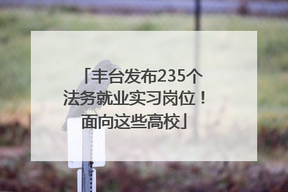 丰台发布235个法务就业实习岗位!面向这些高校