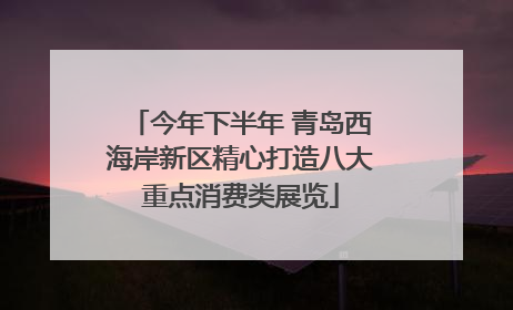 今年下半年 青岛西海岸新区精心打造八大重点消费类展览