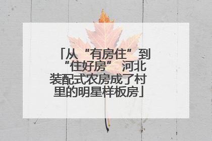 从“有房住”到“住好房” 河北装配式农房成了村里的明星样板房