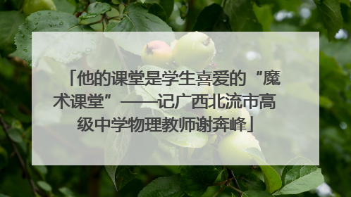 他的课堂是学生喜爱的“魔术课堂”——记广西北流市高级中学物理教师谢奔峰