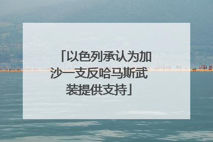以色列承认为加沙一支反哈马斯武装提供支持