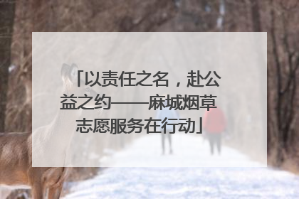 以责任之名，赴公益之约——麻城烟草志愿服务在行动