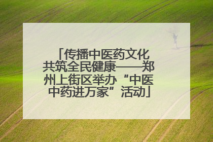 传播中医药文化 共筑全民健康——郑州上街区举办“中医中药进万家”活动