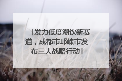 发力低度潮饮新赛道，成都市邛崃市发布三大战略行动