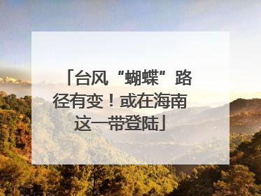 台风“蝴蝶”路径有变！或在海南这一带登陆