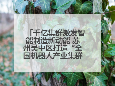 千亿集群激发智能制造新动能 苏州吴中区打造“全国机器人产业集群第一区”