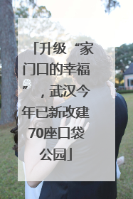 升级“家门口的幸福”，武汉今年已新改建70座口袋公园