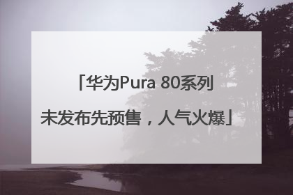 华为Pura 80系列未发布先预售，人气火爆