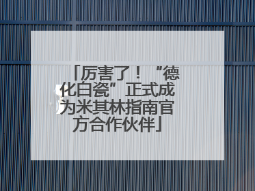 厉害了！“德化白瓷”正式成为米其林指南官方合作伙伴