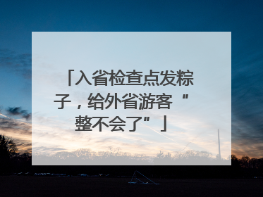 入省检查点发粽子，给外省游客“整不会了”