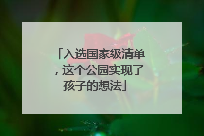 入选国家级清单，这个公园实现了孩子的想法