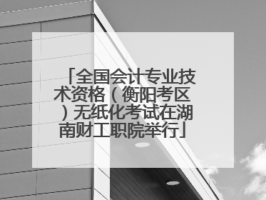 全国会计专业技术资格（衡阳考区）无纸化考试在湖南财工职院举行