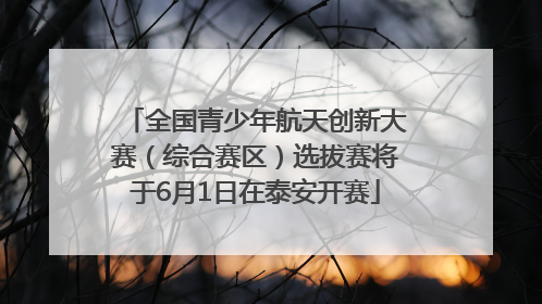 全国青少年航天创新大赛（综合赛区）选拔赛将于6月1日在泰安开赛