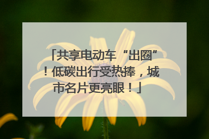 共享电动车“出圈”！低碳出行受热捧，城市名片更亮眼！